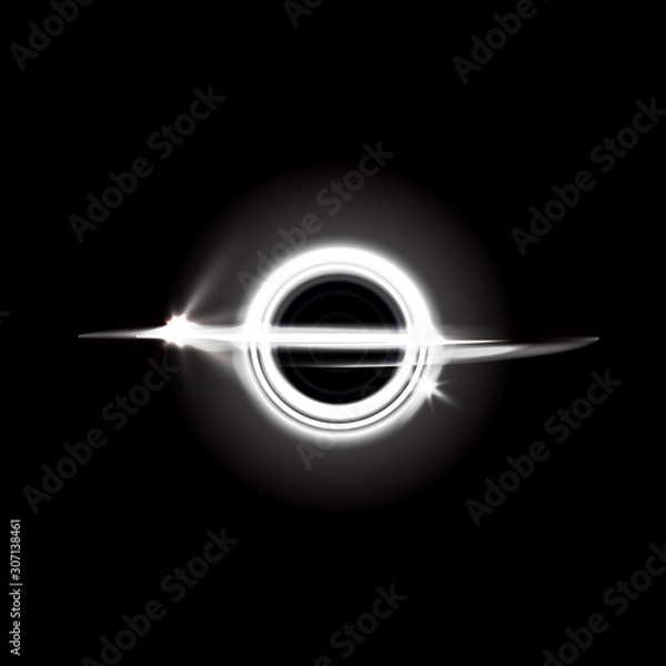Obraz Space black hole isolated on back background. Glowing gradient effect. Vector illustration, eps 10.