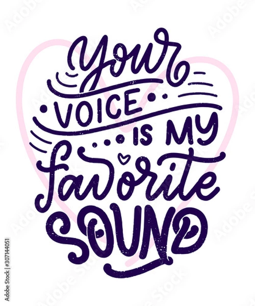 Obraz Card with slogan about love in beautiful style. Vector abstract lettering composition. Trendy graphic design for print. Motivation poster. Calligraphy text for Valentine's Day.