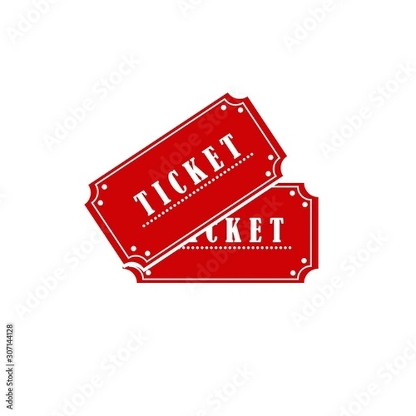 Obraz Ticket icon template Red color editable. Ticket style vector sign isolated on white background