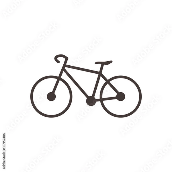 Fototapeta Bicycle icon vector isolated on white background. Vector illustration. - stock vector. bicycle icon vector design template. Bicycle outline icon.