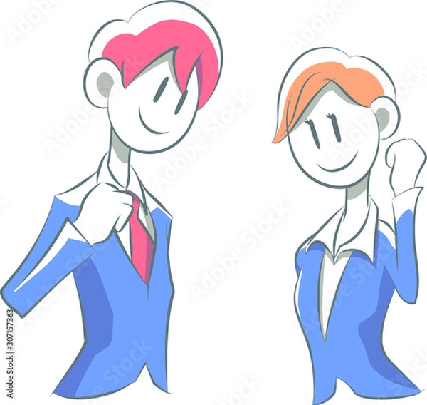 Fototapeta ビジネスマン イラスト:就活 新人 フレッシュ