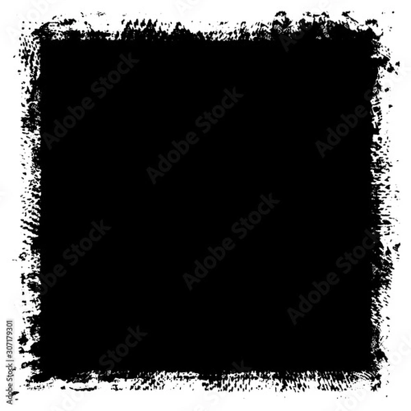 Fototapeta Grunge background black rectangular isolated on white background
