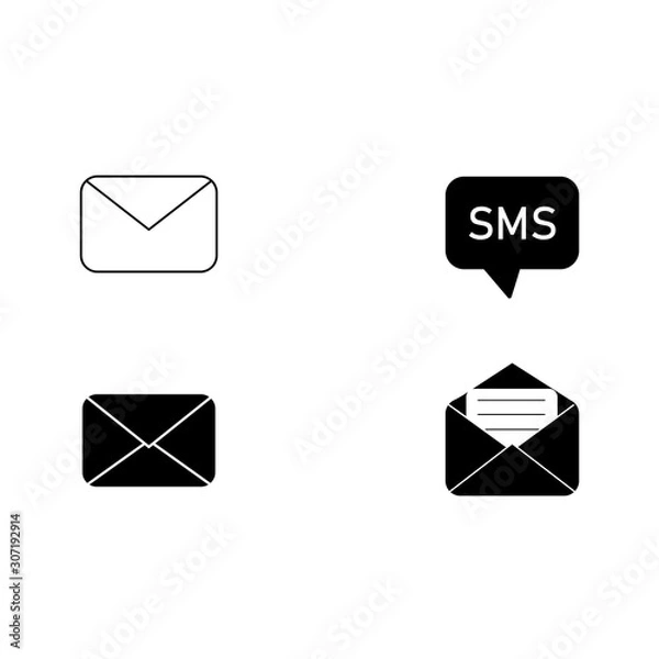 Obraz Message icons set vector illustration.