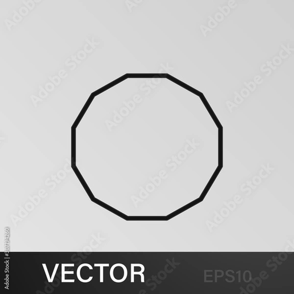 Fototapeta dodecagon icon. Geometric figure Element for mobile concept and web apps