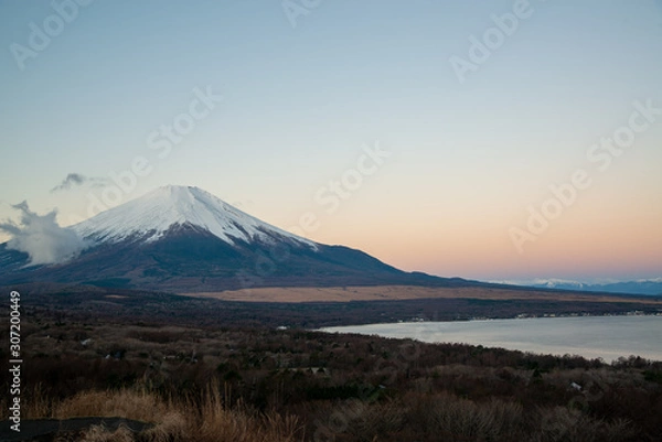 Fototapeta 朝焼けの富士山　山中湖