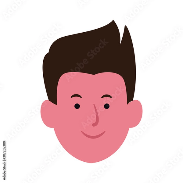 Obraz man face smiling icon, flat design