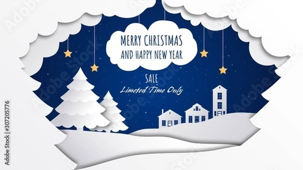 Obraz New Year Paper Style Title