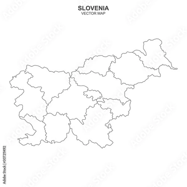 Obraz political map of Slovenia isolated on white background