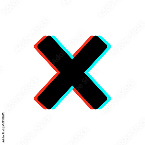 Fototapeta Delete icon Decline icon rejected sign Vector illustration for web site, mobile application. Flat design style