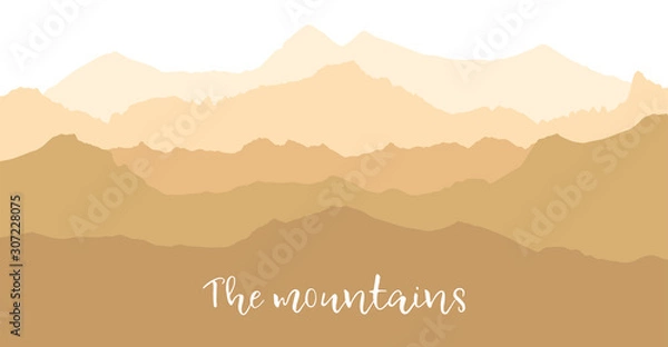 Obraz The mountains. Nature background vector. Silhouette