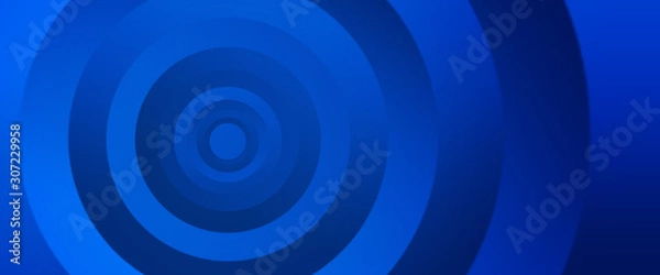 Obraz  Abstract blue color gradient circle design background