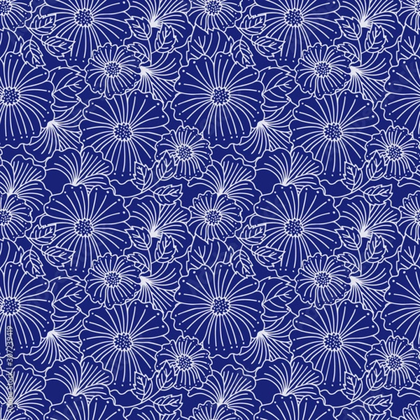 Fototapeta Flower contrast vector seamless pattern