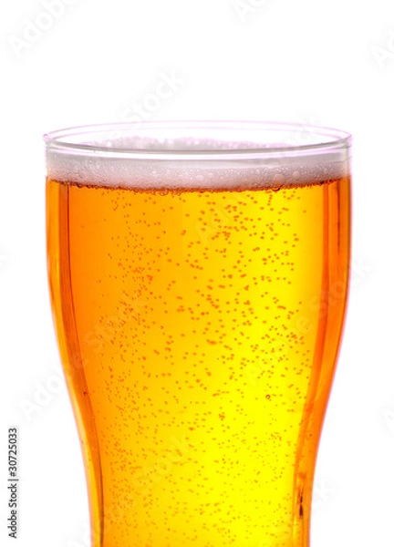 Fototapeta Glass of beer close up macro