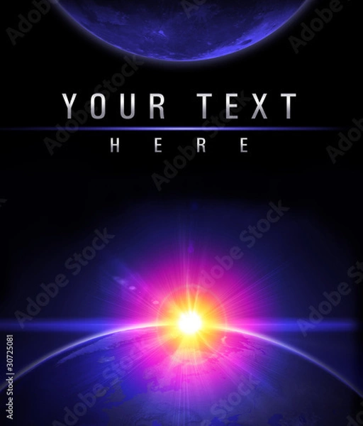 Obraz Planet earth with sunrise in space