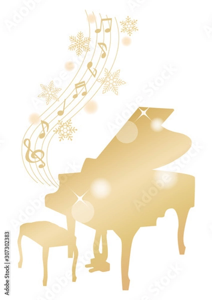 Fototapeta ゴールドピアノ