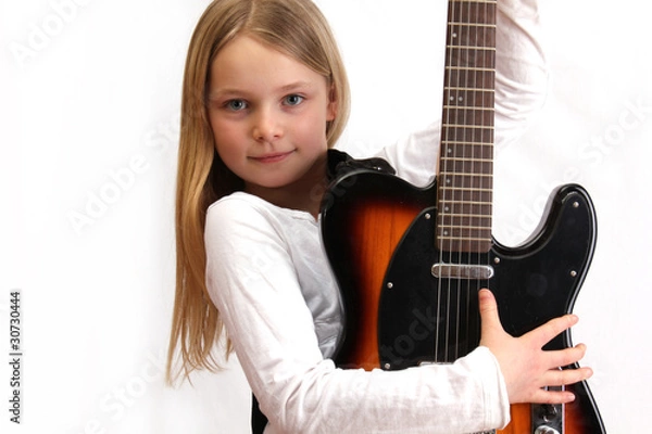Obraz Mädchen mit E-Gitarre