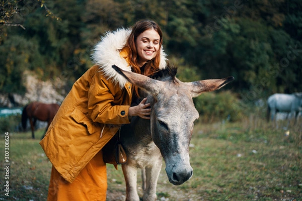 Fototapeta girl with horse