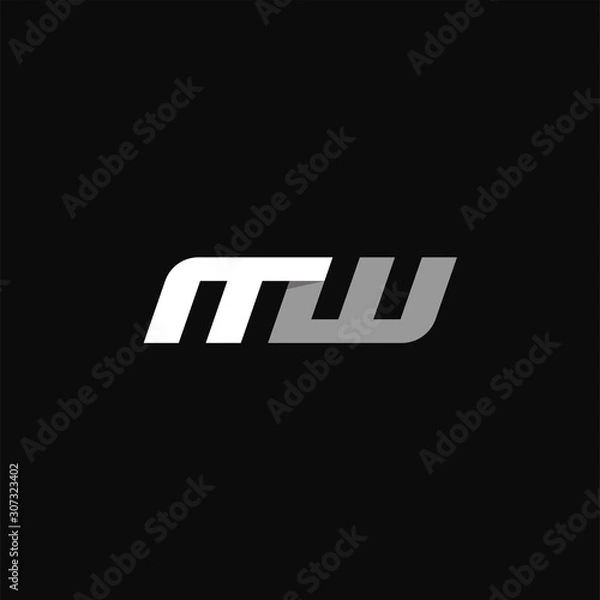 Obraz Creative letter MW logo vector illustration template, MW Logo icon