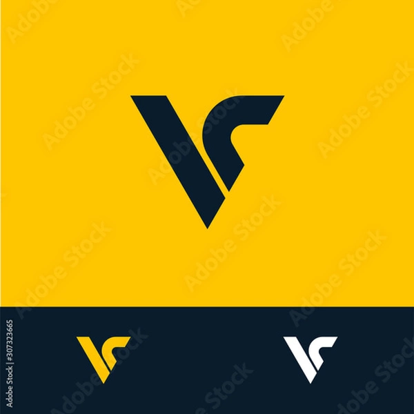 Fototapeta Letter V C line logo design. Creative minimal monochrome monogram symbol. Universal elegant vector sign design. Premium business logotype. Graphic alphabet symbol for corporate business identity