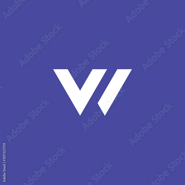 Fototapeta Creative Initial letter VW/WV abstract Vector logo for company identity. lowercase w and v initial design template. Vector illustration.