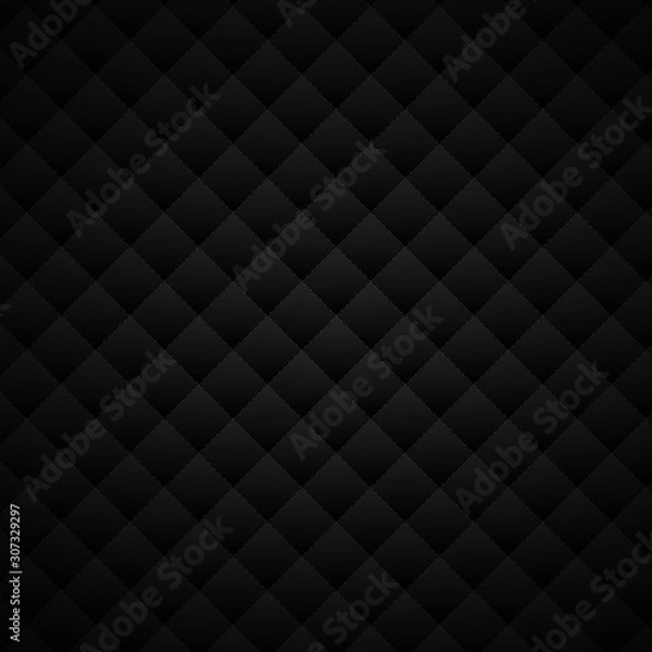 Fototapeta Abstract luxury style black geometric squares pattern design with dots lines grid on dark background.