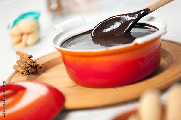 Obraz Sanguinaccio chocolate sause