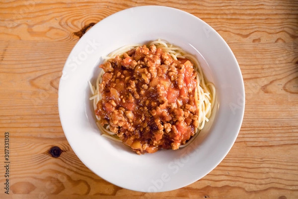 Fototapeta Spaghetti Minced Pork Tomato Sauce