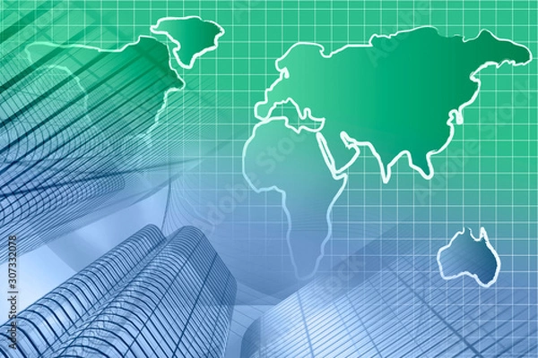 Fototapeta Map and buildings