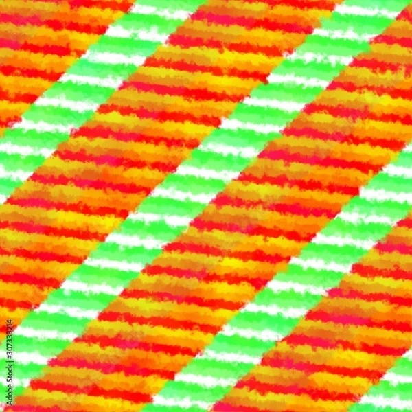 Fototapeta Abstract striped seamless pattern with watercolor painting impression