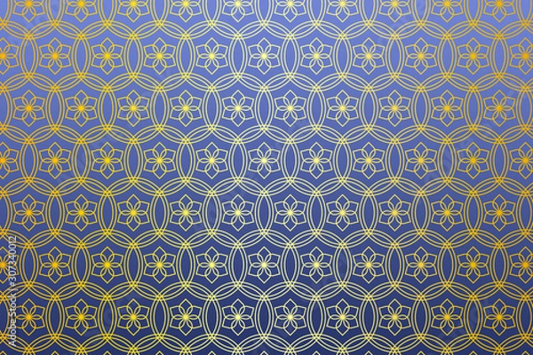 Fototapeta 和柄 輪違い麻の葉 二重円 夜明け前