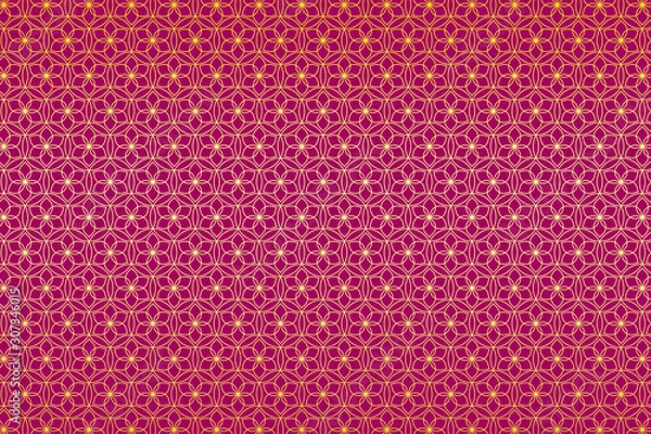 Fototapeta 和柄 一重円 金色の花 蓮華色