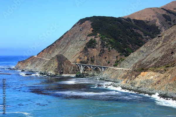 Fototapeta Brücke Pacific Coast Highway von Wasserseite