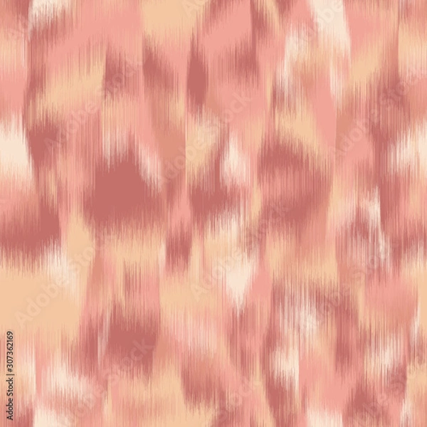Fototapeta Ikat blob Seamless Repeat Vector Pattern Swatch in blush pink makeup colors. Warm, soft, natural, feminine, attractive, blurry, fuzzy design.
