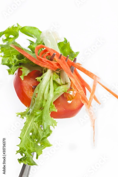 Fototapeta Salad on fork