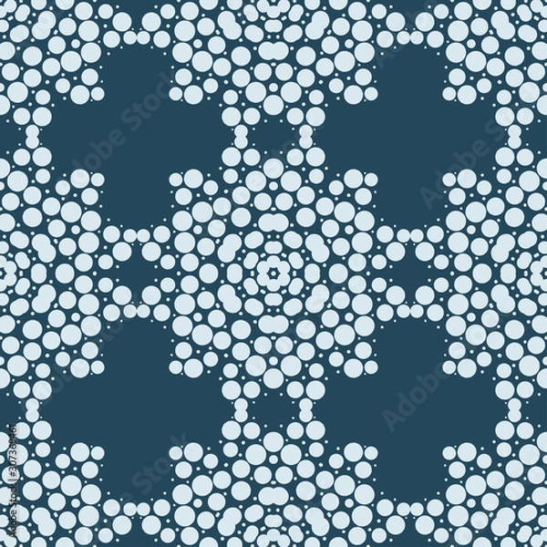 Fototapeta Abstract geometric seamless background design. Polka dot pattern. Backdrop for wallpaper, web design, textile, décor, cover template. 