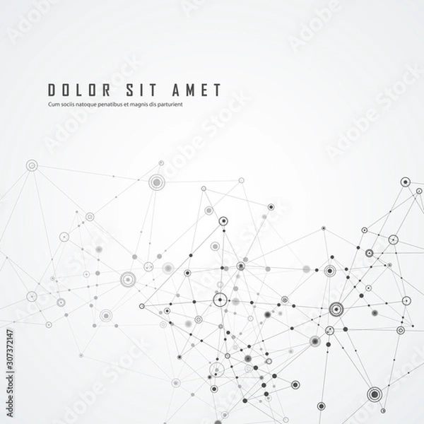 Obraz Network connection structure on white background. Vector network concept