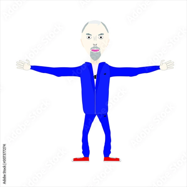 Fototapeta man with arrow in layers  for rigging