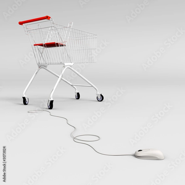 Fototapeta mouse controlled shopping cart