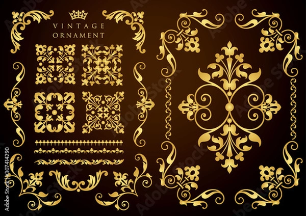 Fototapeta ビンテージオーナメントセット