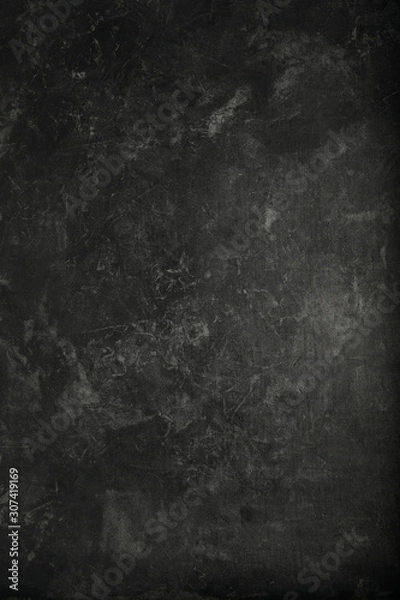 Fototapeta Dark moody black with grey concrete texture or background. With place for text and image