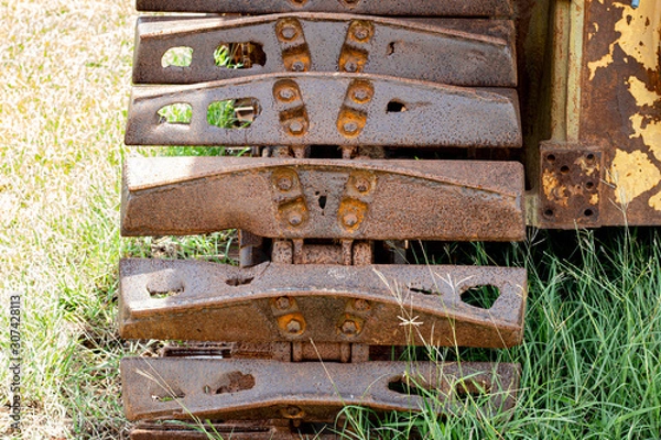 Obraz crawler wheel of the Old tractor ,
