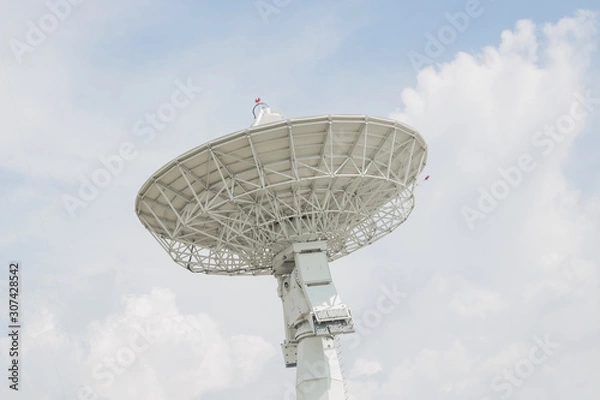 Obraz Clouse up Satellite dish or radio antennas against with sky