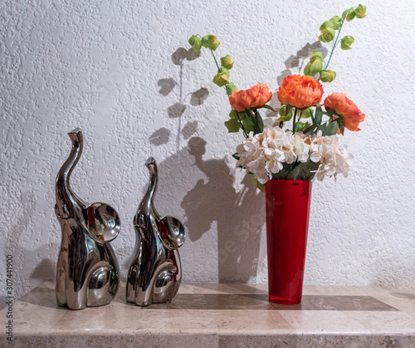 Obraz elephants with flowers 