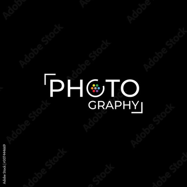 Fototapeta Photography Logo Design Vector Template. Minimalist, Simple, Modern, Camera, Lens, Focus.
