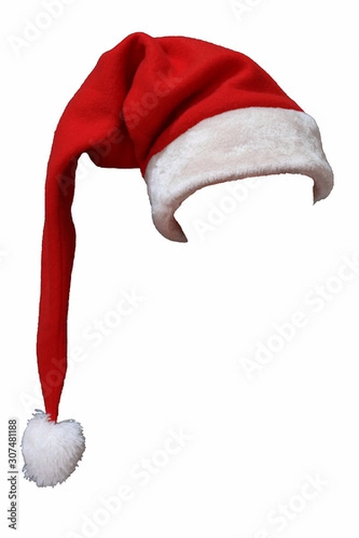 Fototapeta santa claus hat isolated on white background