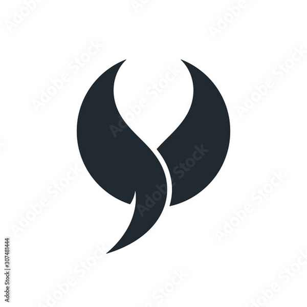 Obraz Abstract wings icon with tail