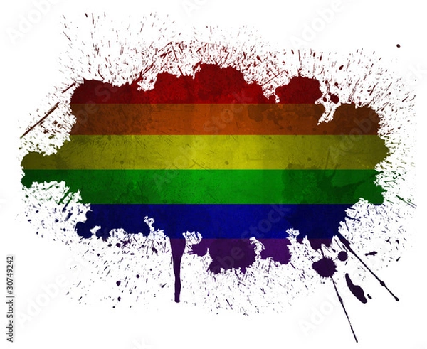 Obraz Gay rainbow flag paint splatter