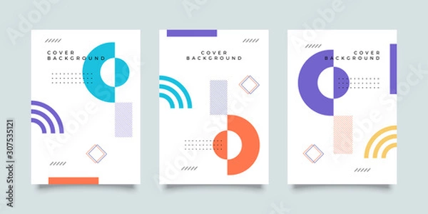 Fototapeta Covers with trendy minimal design. Cool geometric backgrounds for your design. Applicable for Banners, Placards, Posters, Flyers etc. Eps10 vector template.	