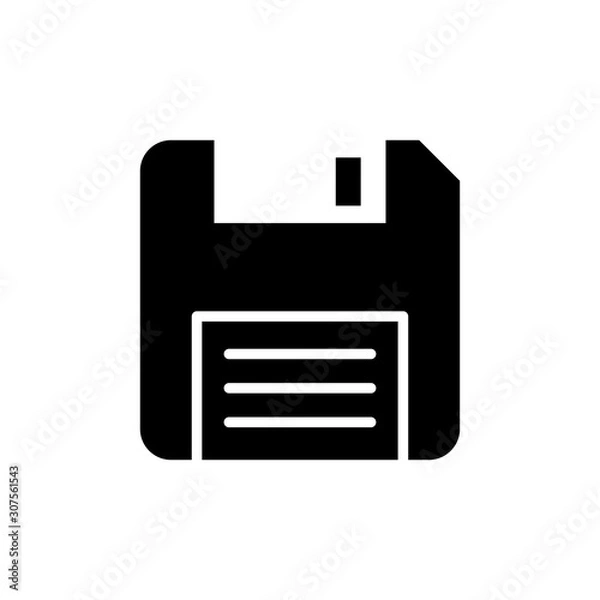 Fototapeta Floppy Vector Glyph Icon, Solid Style.