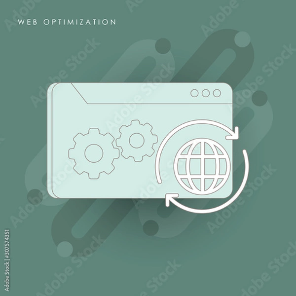 Fototapeta Modern flat design isometric concept of Seo Optimization for website and mobile website.